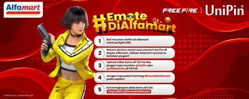 Niruin Emote Free Fire di Alfamart dan Dapatkan Diamond serta Total Grand Prize 5.000.000 Voucher Alfamart!